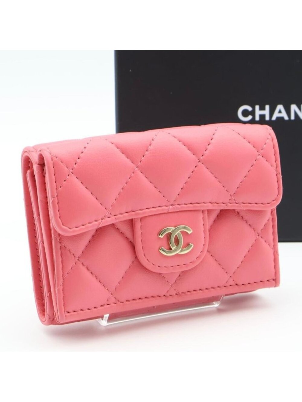 Chanel Timeless Classic Trifold Wallet Lambskin Pink
